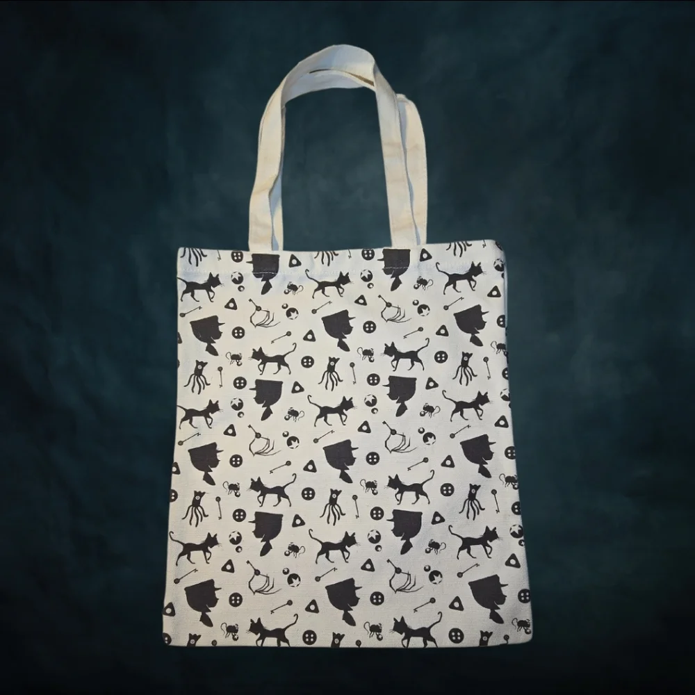 Coraline‎ Silouette Tote Bag- White & Black